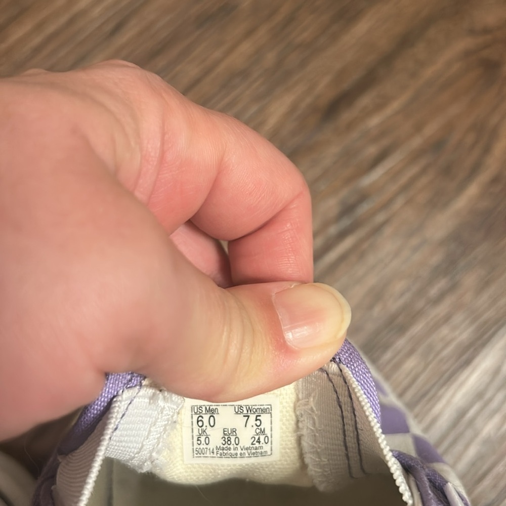 Vans Lavender Checkered Slip-On Sneakers - Picture 5 of 5